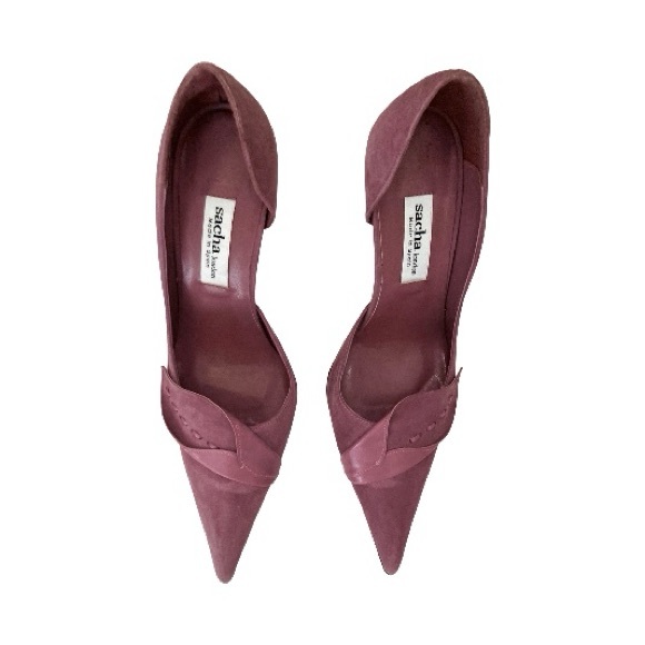 Sacha London Balance Teaberry Suede Heel 6.5B - Picture 3 of 7